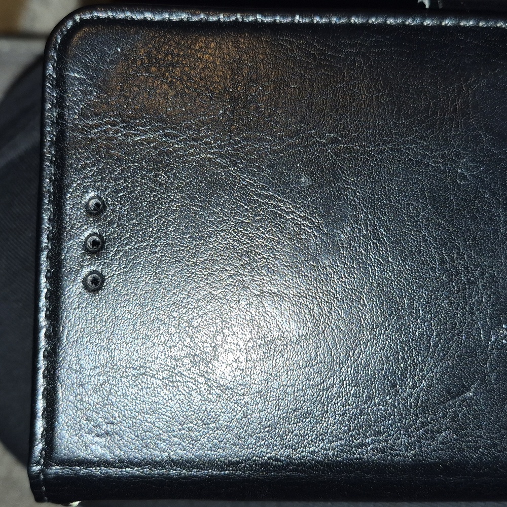 Black Leather Phone Wallet Case - Picture 10 of 10